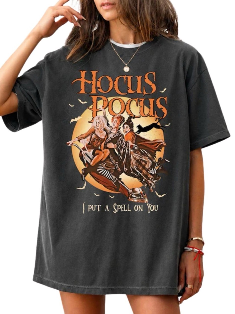 Comfort Colors Pepper Hocus Pocus Graphic Tee - Black with Orange & Cream Artwor